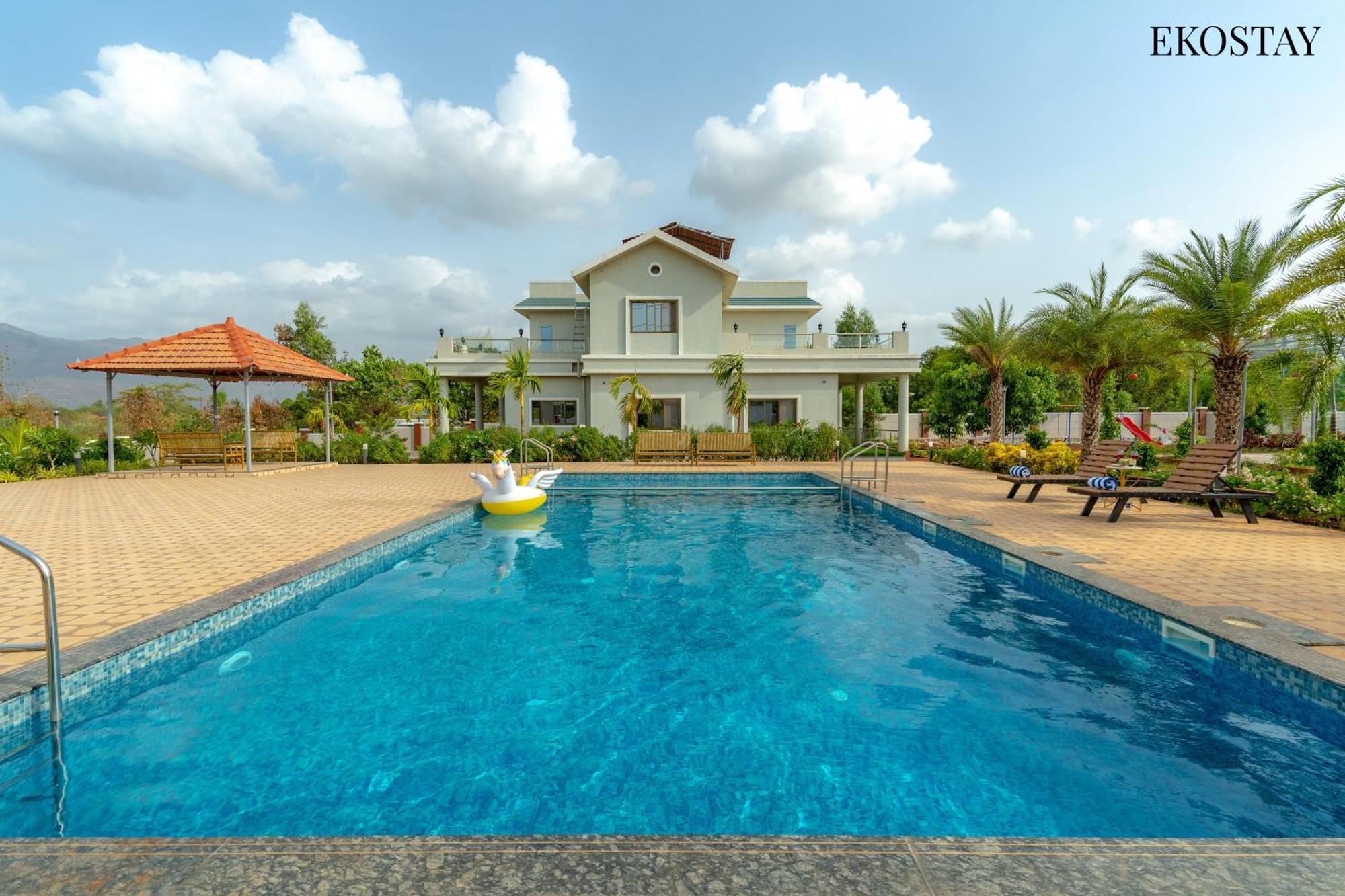 Ekostay Gold Palm Estate I Cricket Turf I Rain Dance I 2 Acre Property 卡尔贾特 外观 照片