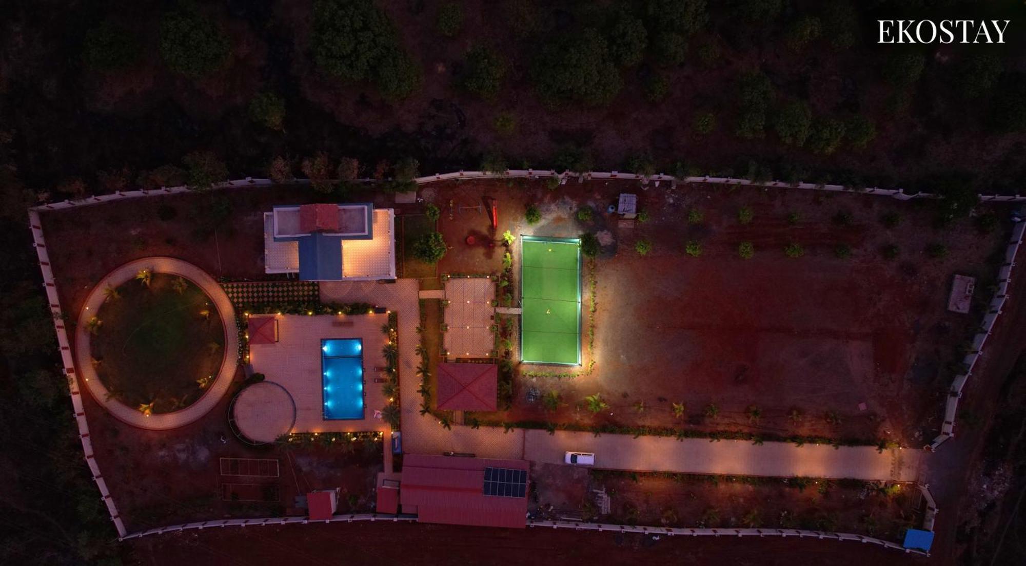 Ekostay Gold Palm Estate I Cricket Turf I Rain Dance I 2 Acre Property 卡尔贾特 外观 照片