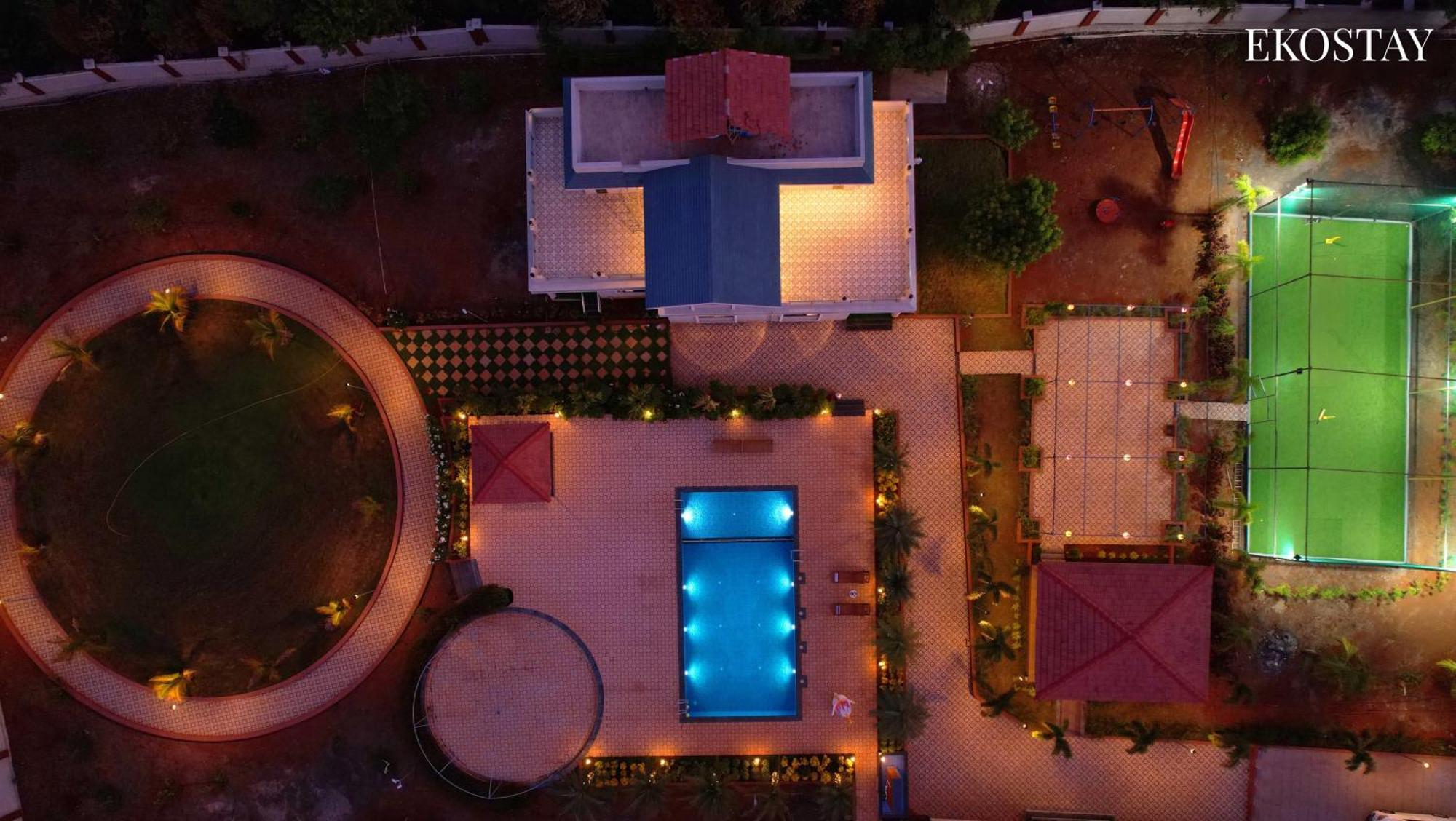Ekostay Gold Palm Estate I Cricket Turf I Rain Dance I 2 Acre Property 卡尔贾特 外观 照片