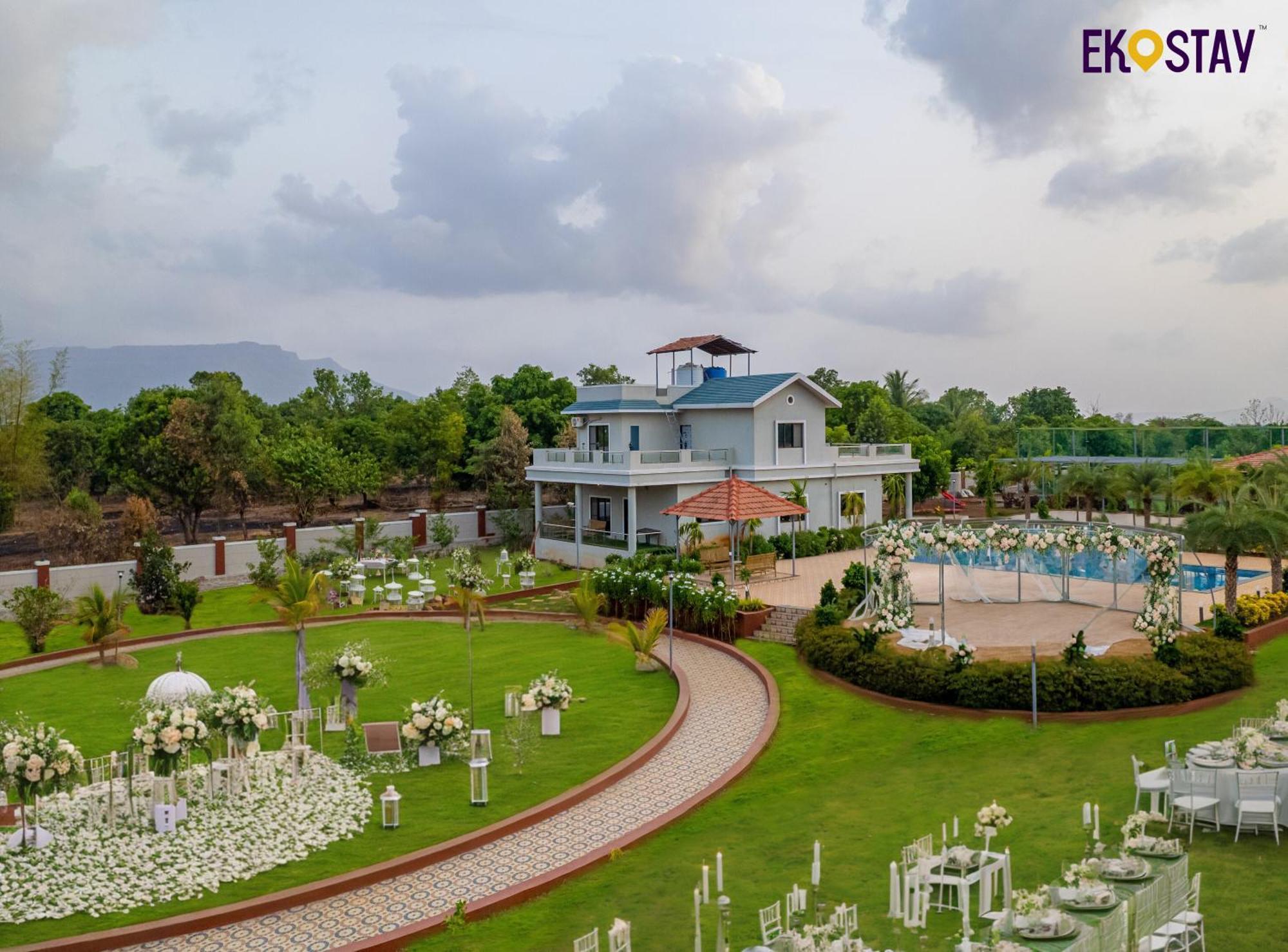 Ekostay Gold Palm Estate I Cricket Turf I Rain Dance I 2 Acre Property 卡尔贾特 外观 照片